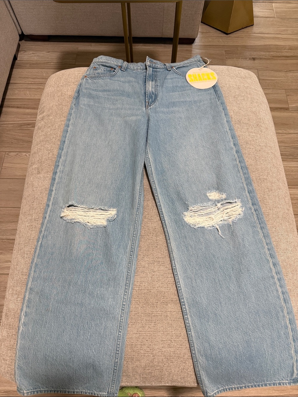 SNACKS from Mother Light Blue Distressed Women's Jeans, wide leg NWT